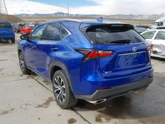 JTJBARBZ3H2124900 - 2017 LEXUS NX 200T BLUE photo 3