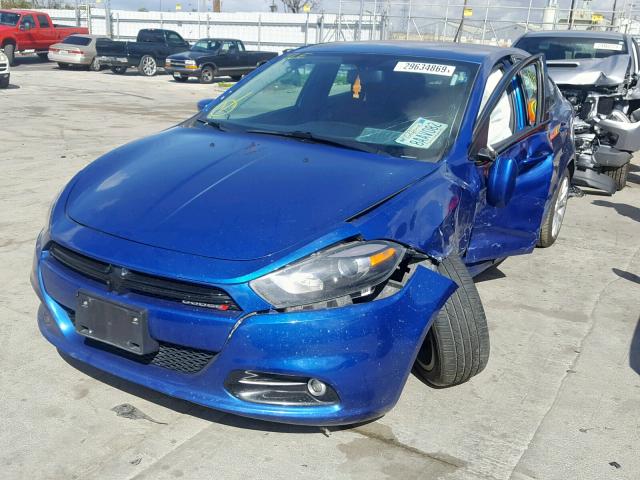 1C3CDFBAXDD311769 - 2013 DODGE DART SXT BLUE photo 2