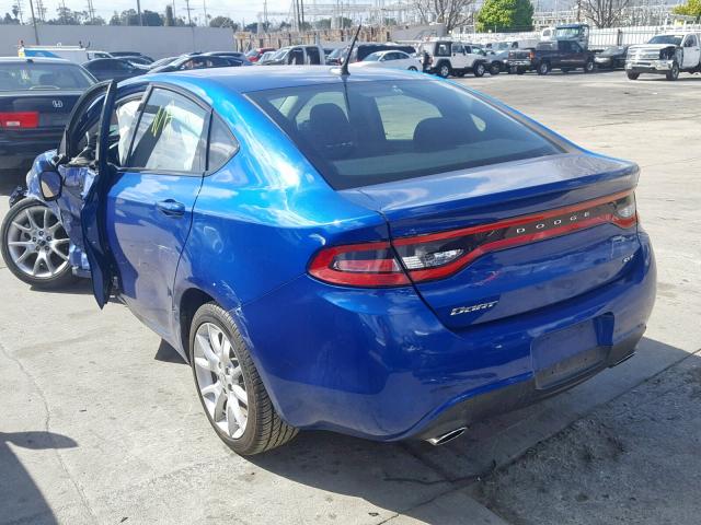 1C3CDFBAXDD311769 - 2013 DODGE DART SXT BLUE photo 3