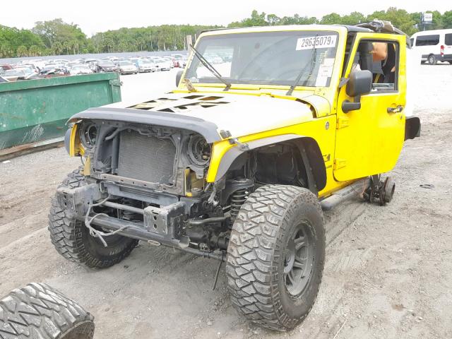 1J8FA241X8L510493 - 2008 JEEP WRANGLER X YELLOW photo 2