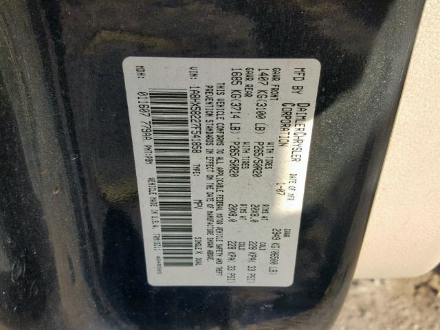 1A8HX58227F541858 - 2007 CHRYSLER ASPEN LIMI GRAY photo 10