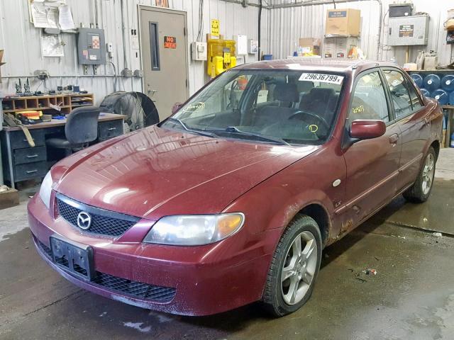 JM1BJ225030195662 - 2003 MAZDA PROTEGE DX MAROON photo 2