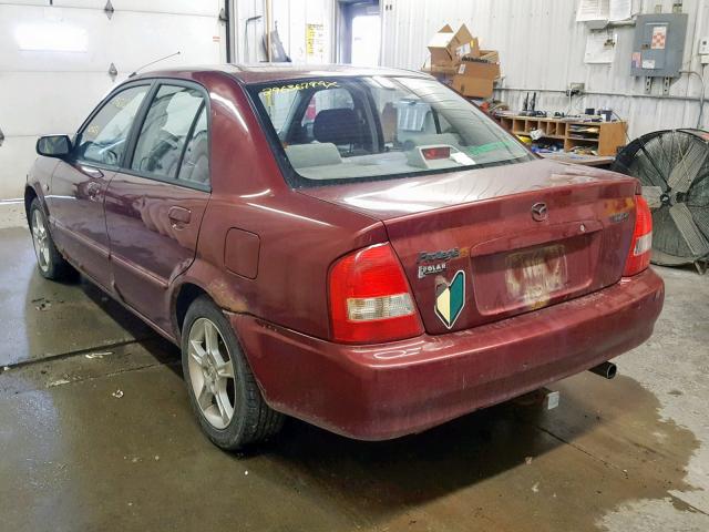 JM1BJ225030195662 - 2003 MAZDA PROTEGE DX MAROON photo 3