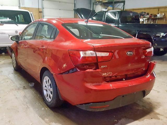 KNADM4A31F6466884 - 2015 KIA RIO LX RED photo 3