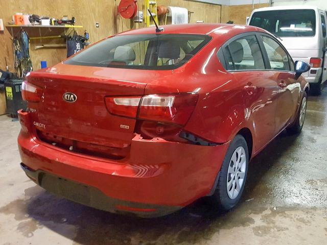 KNADM4A31F6466884 - 2015 KIA RIO LX RED photo 4