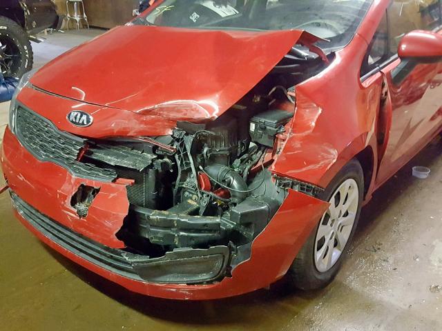 KNADM4A31F6466884 - 2015 KIA RIO LX RED photo 9