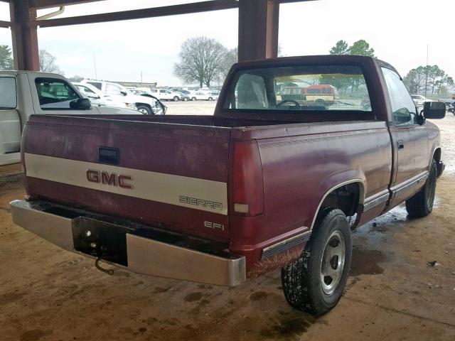 1GTDC14H6JZ520280 - 1988 GMC GMT-400 C1 MAROON photo 4