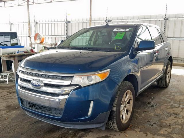 2FMDK3JC3BBA03543 - 2011 FORD EDGE SEL BLUE photo 2