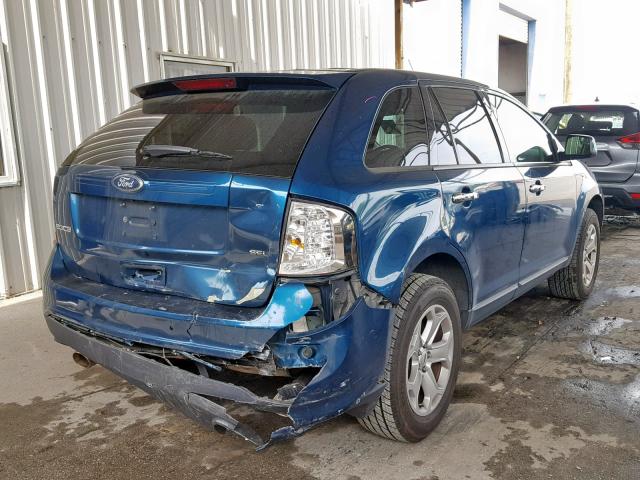 2FMDK3JC3BBA03543 - 2011 FORD EDGE SEL BLUE photo 4