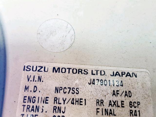 JALE5B14X47901134 - 2004 ISUZU NQR WHITE photo 10