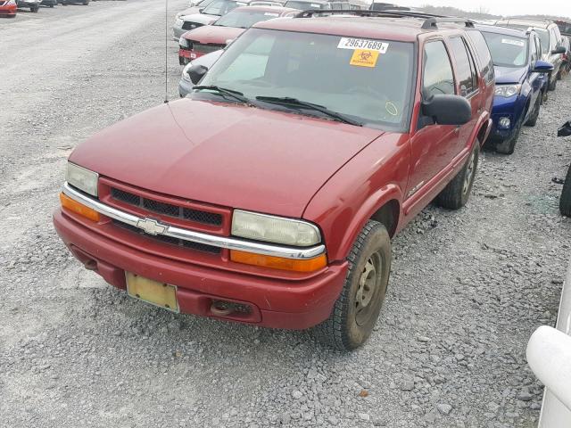 1GNDT13X23K184056 - 2003 CHEVROLET BLAZER MAROON photo 2