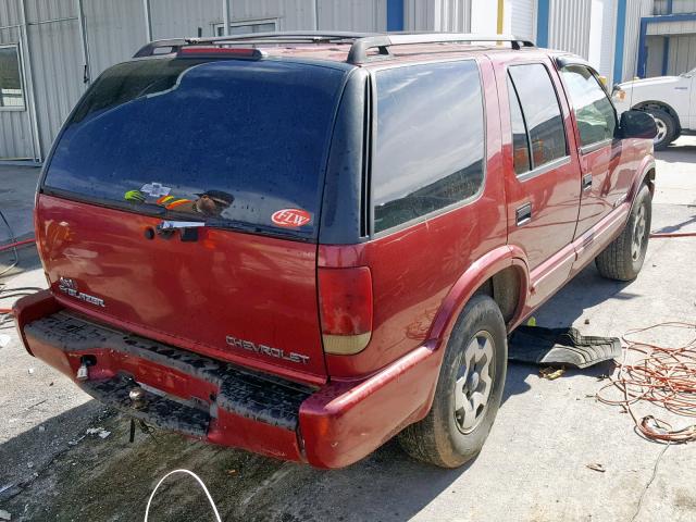 1GNDT13X23K184056 - 2003 CHEVROLET BLAZER MAROON photo 4