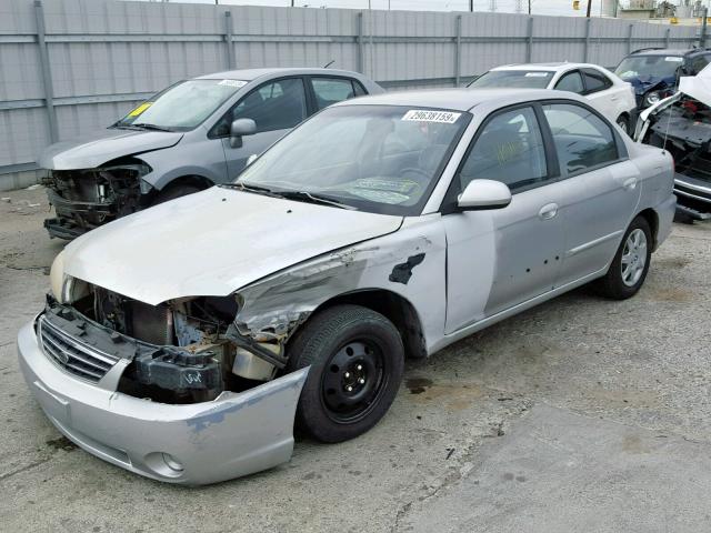 KNAFB121245318644 - 2004 KIA SPECTRA BA GRAY photo 2