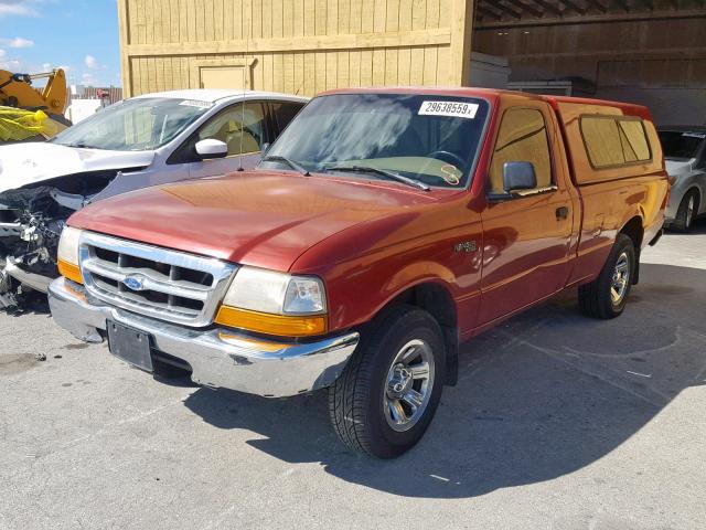 1FTYR10V6YPA84290 - 2000 FORD RANGER RED photo 2