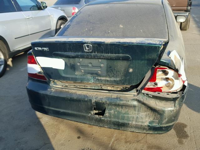 1HGEM22592L038487 - 2002 HONDA CIVIC LX GREEN photo 9