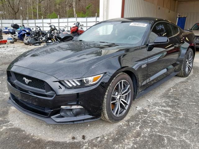 1FA6P8CF5H5275551 - 2017 FORD MUSTANG GT BLACK photo 2