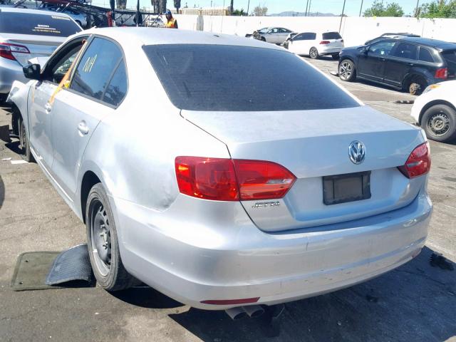 3VW2K7AJ8CM355774 - 2012 VOLKSWAGEN JETTA BASE 银色 照片 3