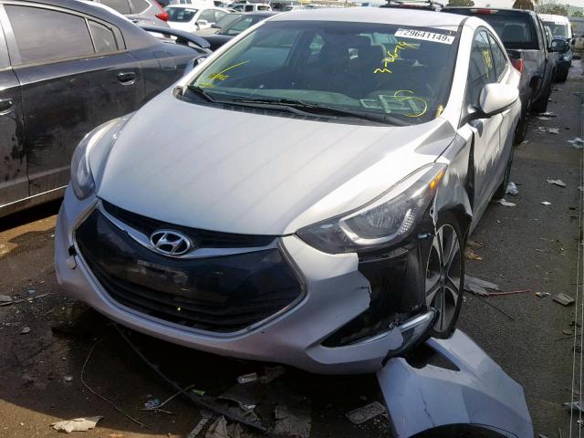 KMHDH6AH2EU029688 - 2014 HYUNDAI ELANTRA CO SILVER photo 2