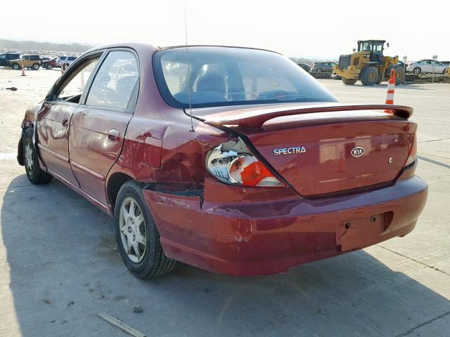 KNAFB121235266849 - 2003 KIA SPECTRA BA BURGUNDY photo 3