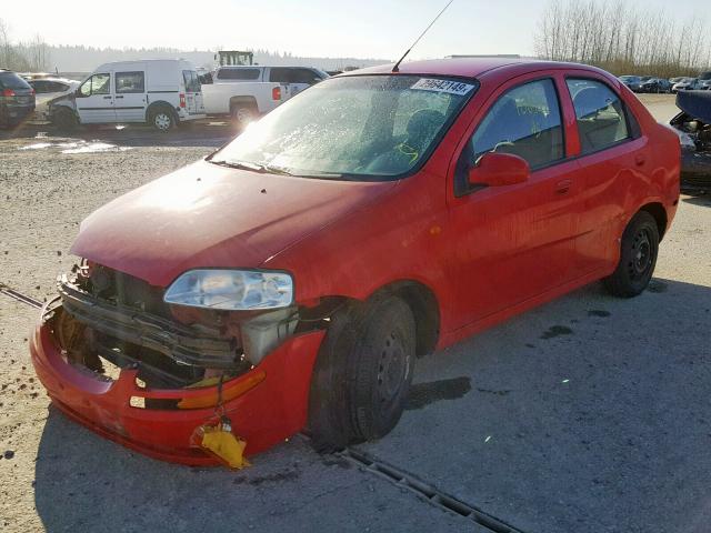 KL1TD52684B170513 - 2004 CHEVROLET AVEO RED photo 2