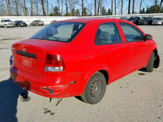 KL1TD52684B170513 - 2004 CHEVROLET AVEO RED photo 4