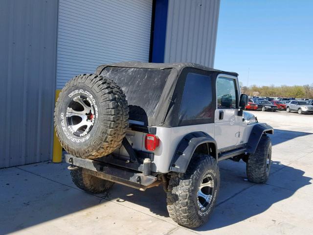 1J4FA69S74P768693 - 2004 JEEP WRANGLER / SILVER photo 4