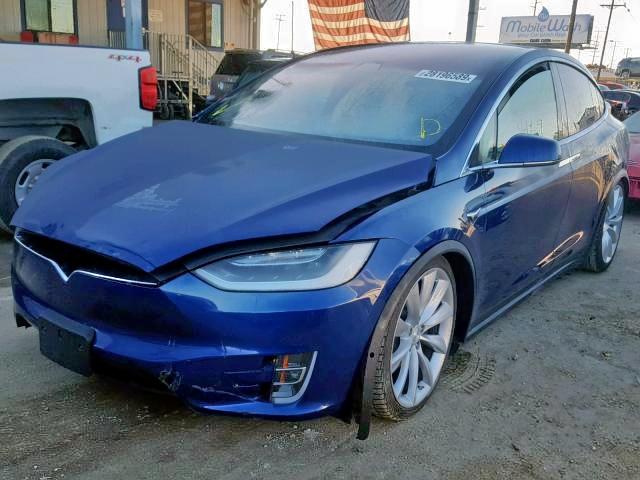 5YJXCAE27HF035766 - 2017 TESLA MODEL X BLUE photo 2