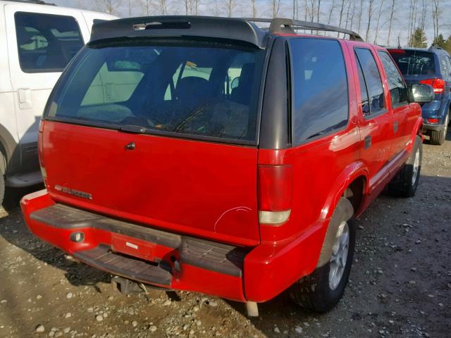 1GNDT13X03K115642 - 2003 CHEVROLET BLAZER RED photo 4