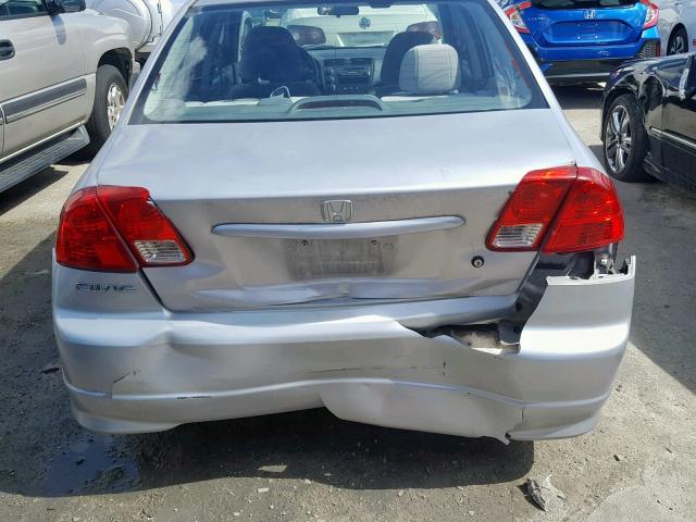 1HGES16385L006871 - 2005 HONDA CIVIC DX V SILVER photo 9