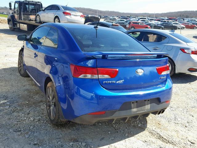 KNAFW6A37C5600460 - 2012 KIA FORTE SX BLUE photo 3