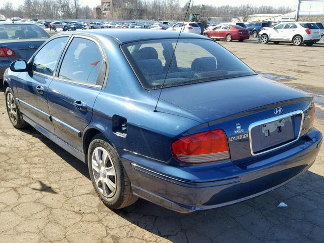 KMHWF25S93A896940 - 2003 HYUNDAI SONATA GL BLUE photo 3