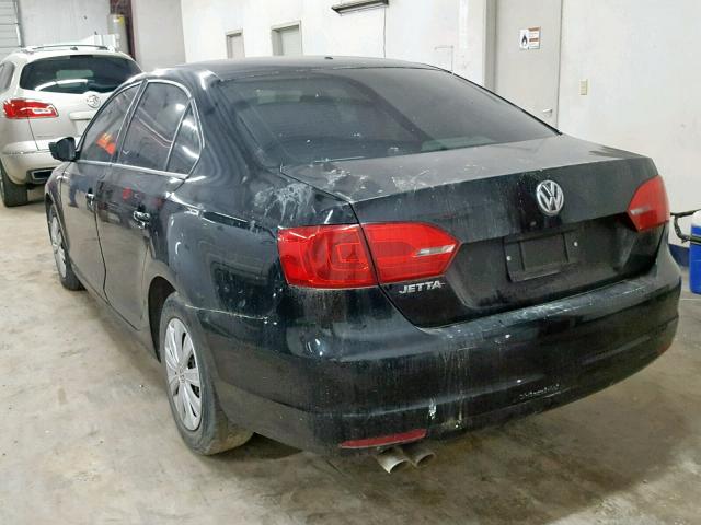 3VW2K7AJ6EM362970 - 2014 VOLKSWAGEN JETTA BASE BLACK photo 3