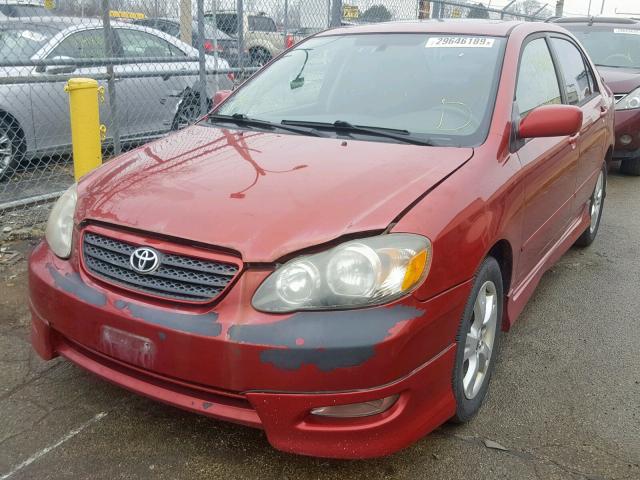 2T1BY32E85C414524 - 2005 TOYOTA COROLLA XR RED photo 2