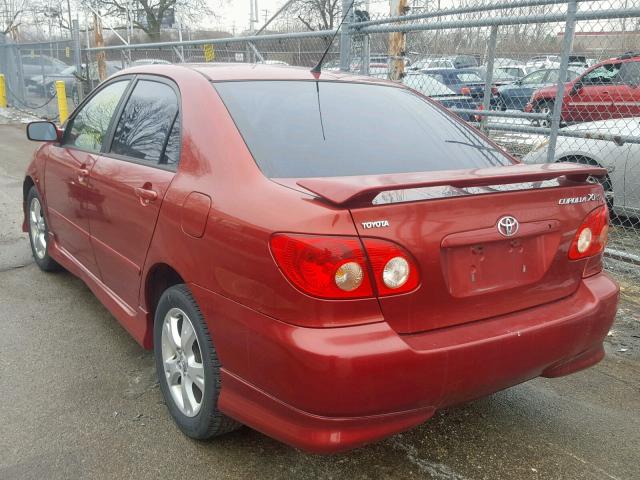 2T1BY32E85C414524 - 2005 TOYOTA COROLLA XR RED photo 3