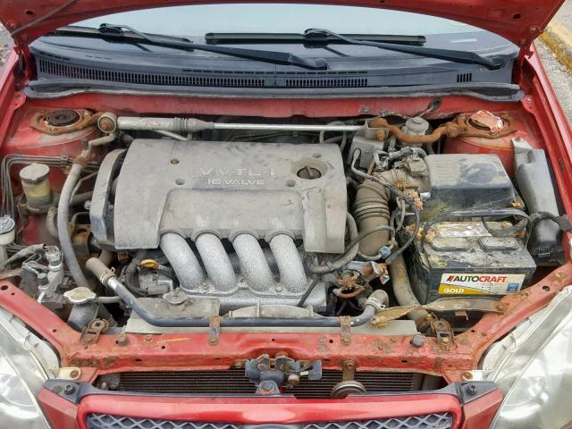 2T1BY32E85C414524 - 2005 TOYOTA COROLLA XR RED photo 7