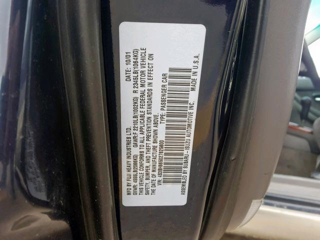 4S3BH665027625600 - 2002 SUBARU LEGACY OUT TWO TONE photo 10