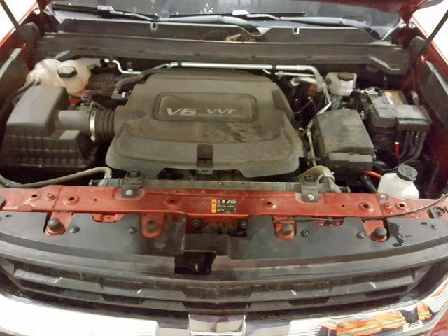 1GCGTCE33G1163224 - 2016 CHEVROLET COLORADO L MAROON photo 7