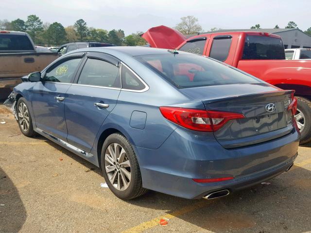 5NPE34AF8GH418181 - 2016 HYUNDAI SONATA SPO BLUE photo 3