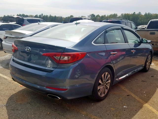 5NPE34AF8GH418181 - 2016 HYUNDAI SONATA SPO BLUE photo 4