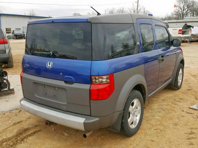 5J6YH28614L025133 - 2004 HONDA ELEMENT EX BLUE photo 4