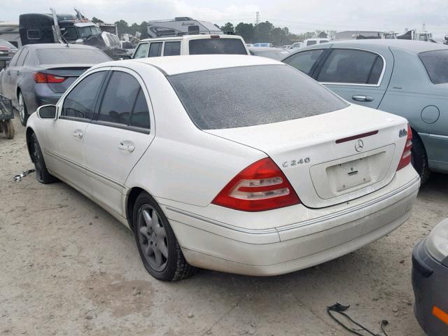 WDBRF61J13A426552 - 2003 MERCEDES-BENZ C 240 WHITE photo 3