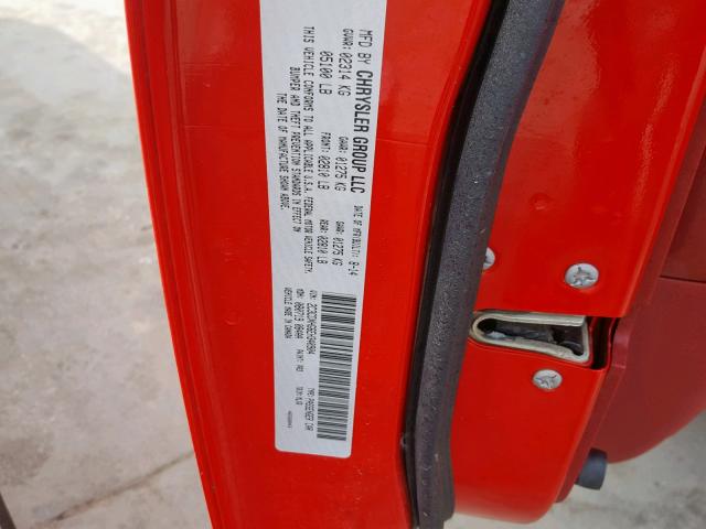 2C3CDXHG6EH340904 - 2014 DODGE CHARGER SX RED photo 10