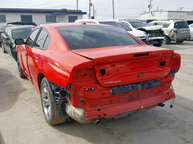 2C3CDXHG6EH340904 - 2014 DODGE CHARGER SX RED photo 3