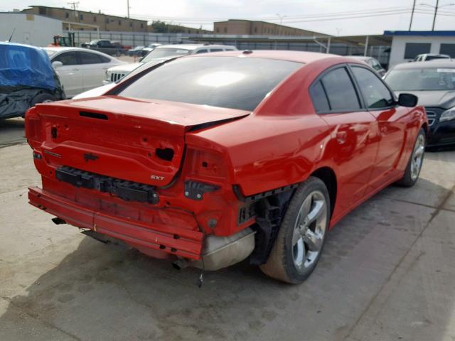 2C3CDXHG6EH340904 - 2014 DODGE CHARGER SX RED photo 4