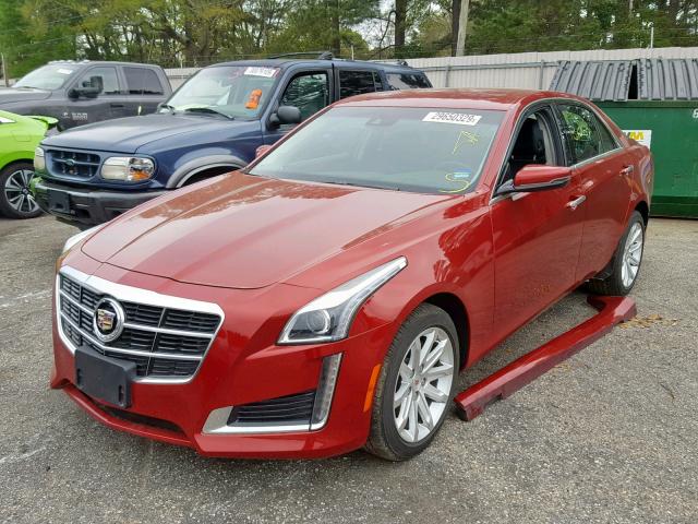 1G6AR5S39E0151301 - 2014 CADILLAC CTS LUXURY RED photo 2