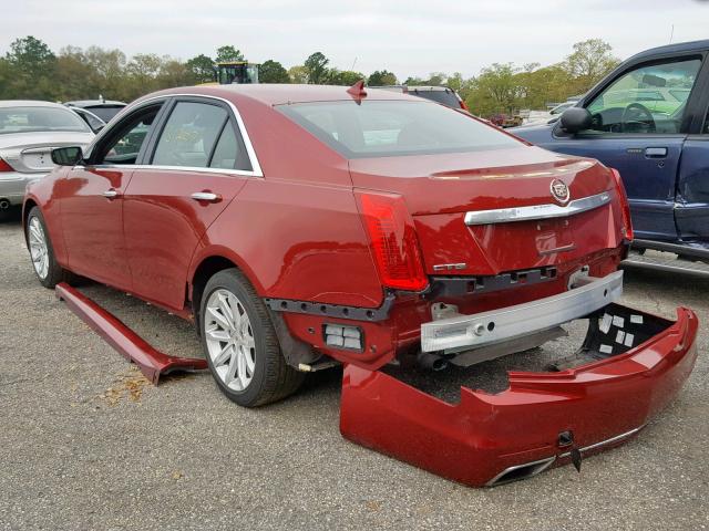 1G6AR5S39E0151301 - 2014 CADILLAC CTS LUXURY RED photo 3