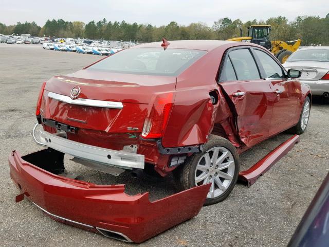 1G6AR5S39E0151301 - 2014 CADILLAC CTS LUXURY RED photo 4