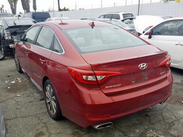 5NPE34AF6FH072257 - 2015 HYUNDAI SONATA SPO RED photo 3