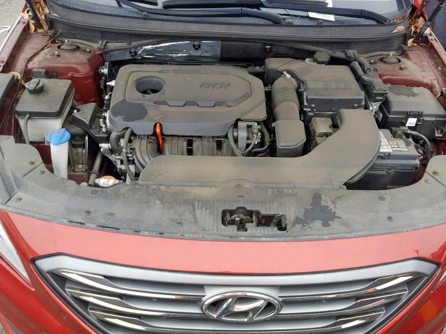 5NPE34AF6FH072257 - 2015 HYUNDAI SONATA SPO RED photo 7