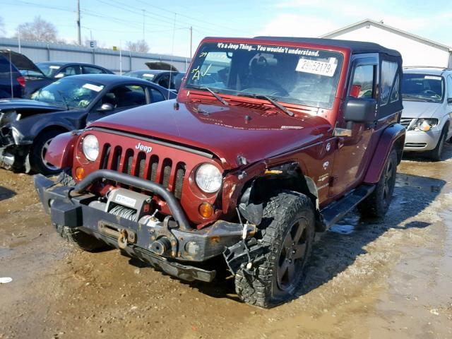 1J4FA54119L741335 - 2009 JEEP WRANGLER S MAROON photo 2